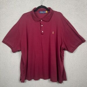 Polo Ralph Lauren Shirt Mens 3XB Maroon Golf Stretch Flesh Pony Preppy Golf